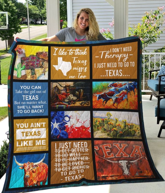 Texas I Don't Need Therapy Quilt Blanket Texas I Don't Need Therapy Quilt Blanket