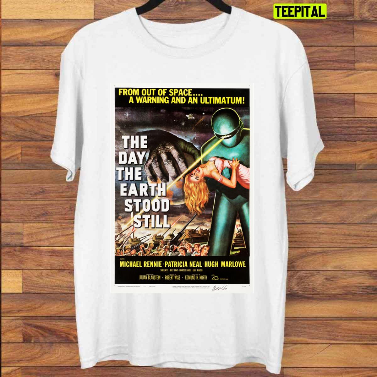 The Day The Earth Stood Still Hollywood Cult Sci Fi Vintage Movie Unisex T-Shirt The Day The Earth Stood Still Hollywood Cult Sci Fi Vintage Movie Unisex T-Shirt