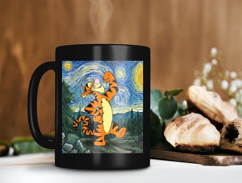 Tigger In Canvas Mug Starry Night Mug Van Gogh Mug Pooh Lover Gift Disney Premium Sublime Ceramic Coffee Mug Black Tigger In Canvas Mug Starry Night Mug Van Gogh Mug Pooh Lover Gift Disney Premium Sublime Ceramic Coffee Mug Black