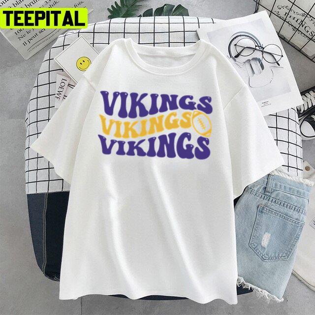 Vikings Text Design Football Minnesota Vikings Unisex T-Shirt Vikings Text Design Football Minnesota Vikings Unisex T-Shirt