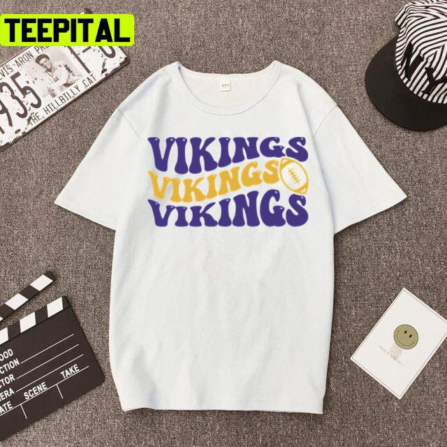 Vikings Text Design Football Minnesota Vikings Unisex T-Shirt Vikings Text Design Football Minnesota Vikings Unisex T-Shirt