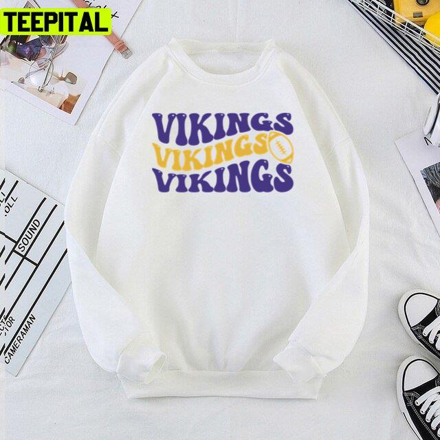 Vikings Text Design Football Minnesota Vikings Unisex T-Shirt Vikings Text Design Football Minnesota Vikings Unisex T-Shirt
