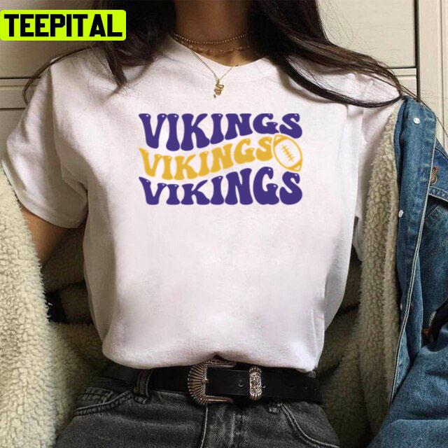 Vikings Text Design Football Minnesota Vikings Unisex T-Shirt Vikings Text Design Football Minnesota Vikings Unisex T-Shirt