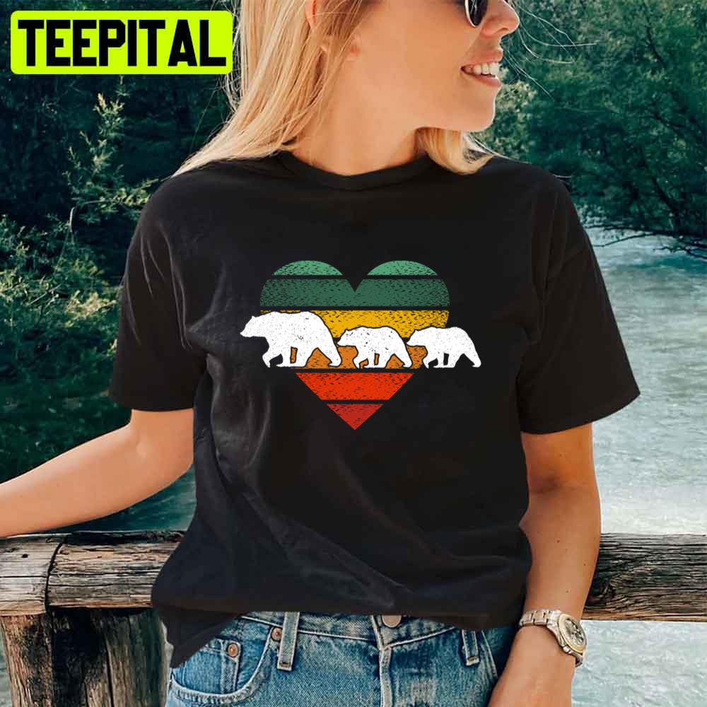 Vintage Style Heart Bears Mother's Day Unisex T-Shirt Vintage Style Heart Bears Mother's Day Unisex T-Shirt