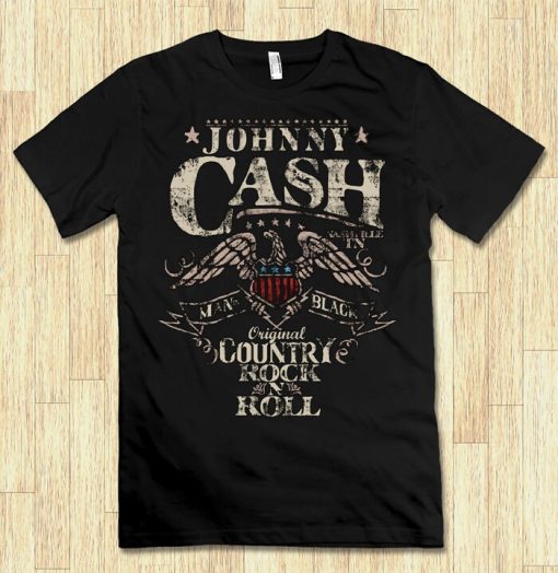 Vintage Style Johnny Cash Man In Black Unisex T-Shirt