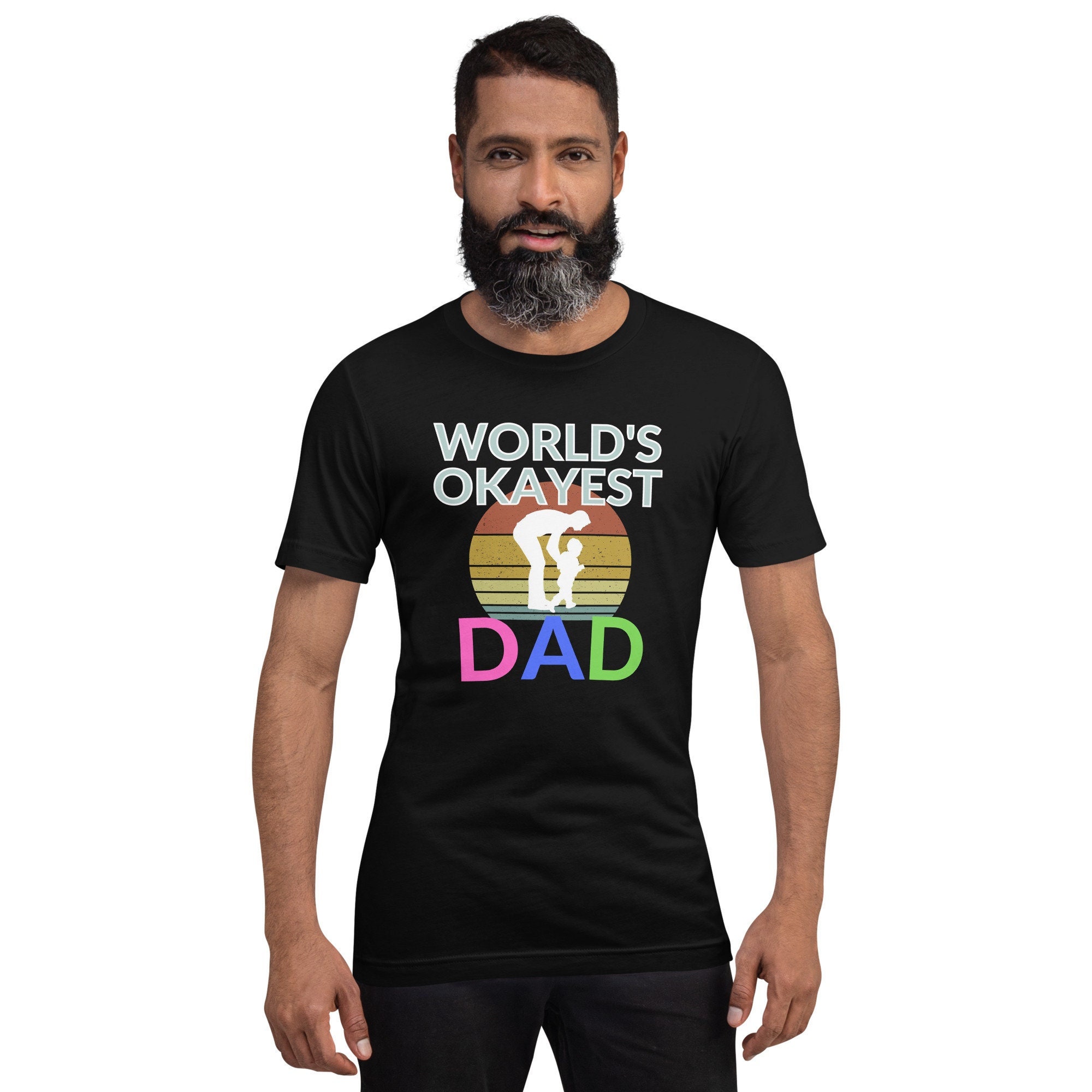 Vintage Sunset World's Okayest Dad Happy Father's Day Unisex T-Shirt Vintage Sunset World's Okayest Dad Happy Father's Day Unisex T-Shirt