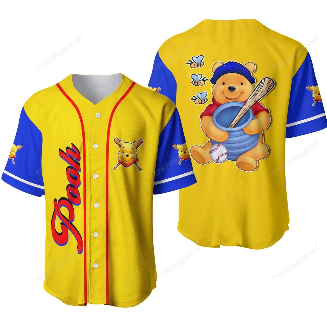 Winnie The Pooh Personalized 3d Baseball Jersey Winnie The Pooh Personalized 3d Baseball Jersey