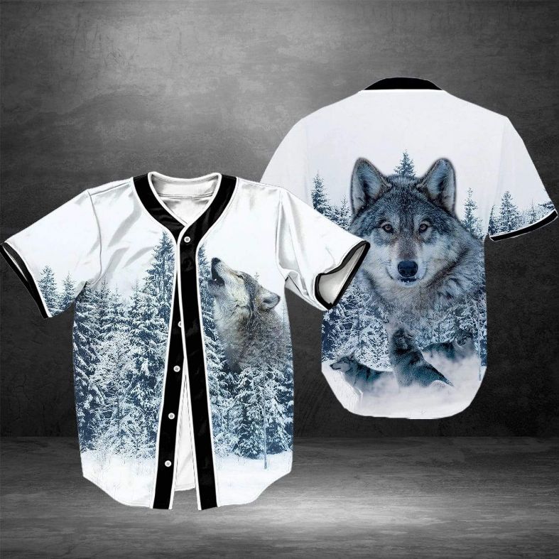 Winter Wolf Personalized 3d Baseball Jersey kv Winter Wolf Personalized 3d Baseball Jersey kv