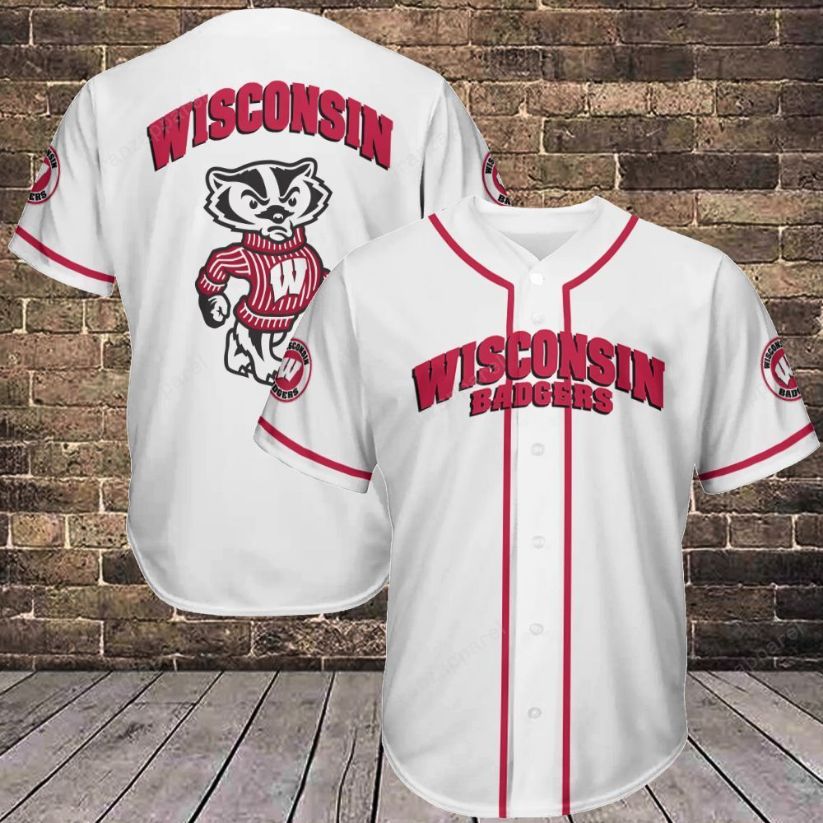 Wisconsin Badgers Personalized 3d Baseball Jersey 261 Wisconsin Badgers Personalized 3d Baseball Jersey 261
