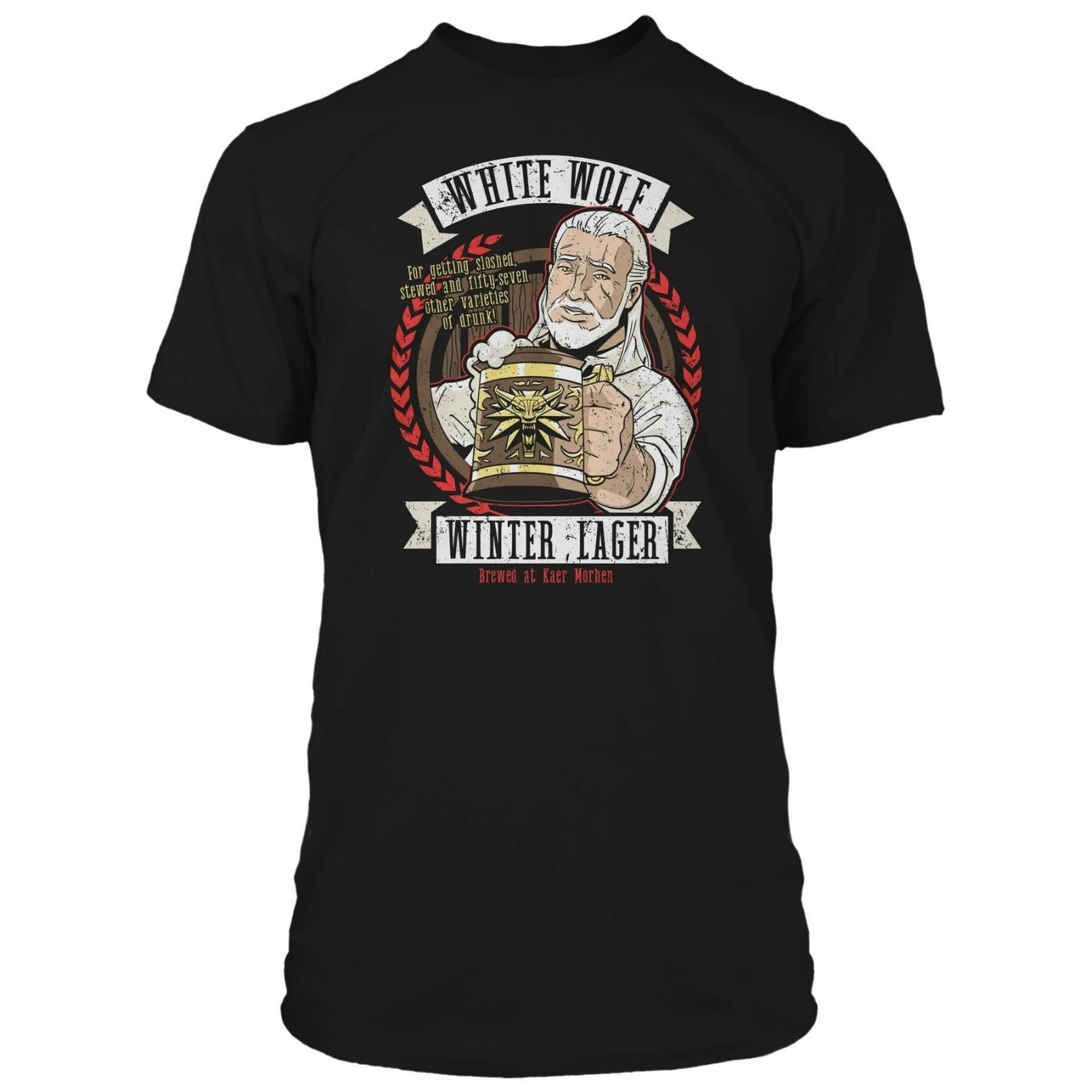 Witcher White Wolf Winter Lager T-Shirt Witcher White Wolf Winter Lager T-Shirt