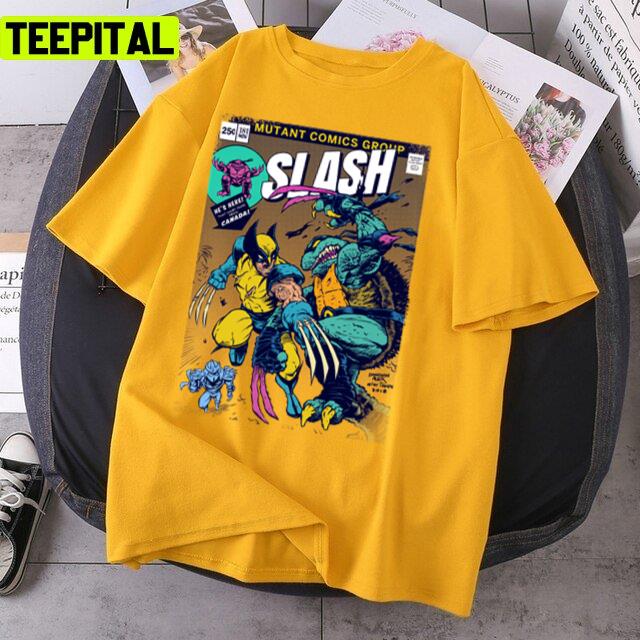 Wolvie Vs Slash Retro Comic Design Unisex T-Shirt Wolvie Vs Slash Retro Comic Design Unisex T-Shirt