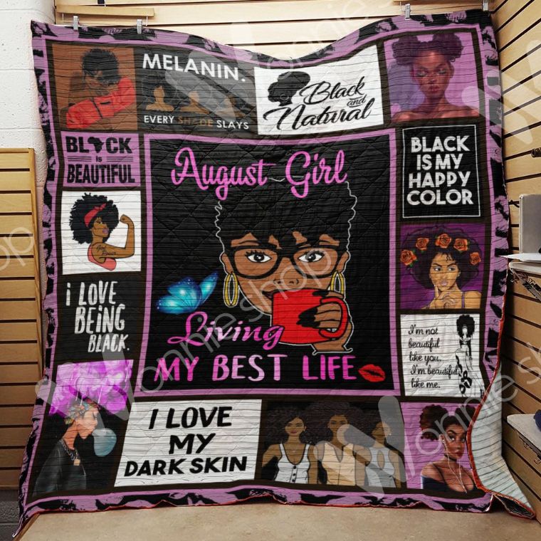 Women Black Is My Happy August Black Color Quilt Blanket Women Black Is My Happy August Black Color Quilt Blanket