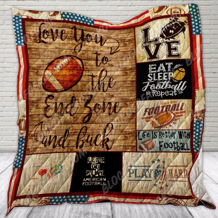 Zone American Football And Back Quilt Blanket Zone American Football And Back Quilt Blanket