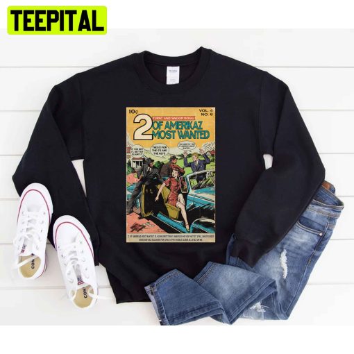 2pac And Snoop 2 Of Amerikaz Most Wanted Comic Book Parody Rapper Unisex T-Shirt