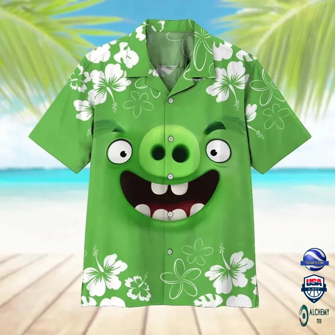 3D Angry bird pig Hawaiian Shirt 3D Angry bird pig Hawaiian Shirt