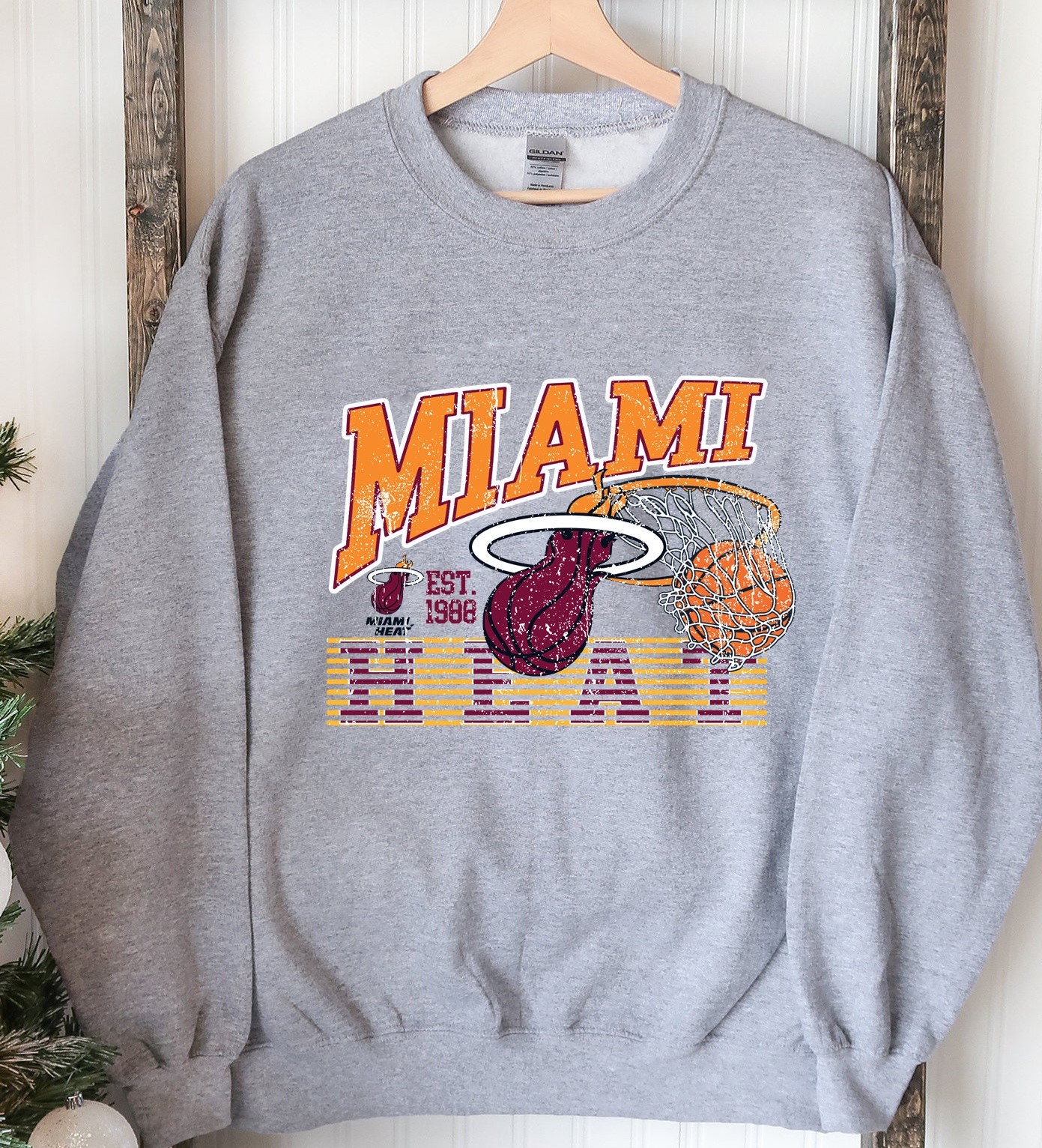 80s Style Miami Heat Basketball Unisex Sweatshirt 80s Style Miami Heat Basketball Unisex Sweatshirt