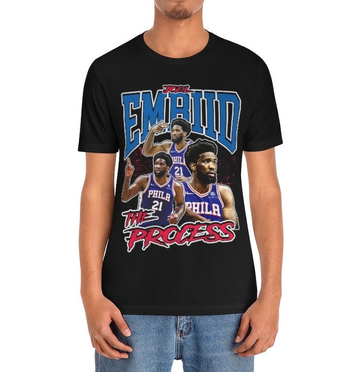 90s Vintage Joel Embiid The Process Philadelphia 76ers Basketball Unisex T-Shirt 90s Vintage Joel Embiid The Process Philadelphia 76ers Basketball Unisex T-Shirt