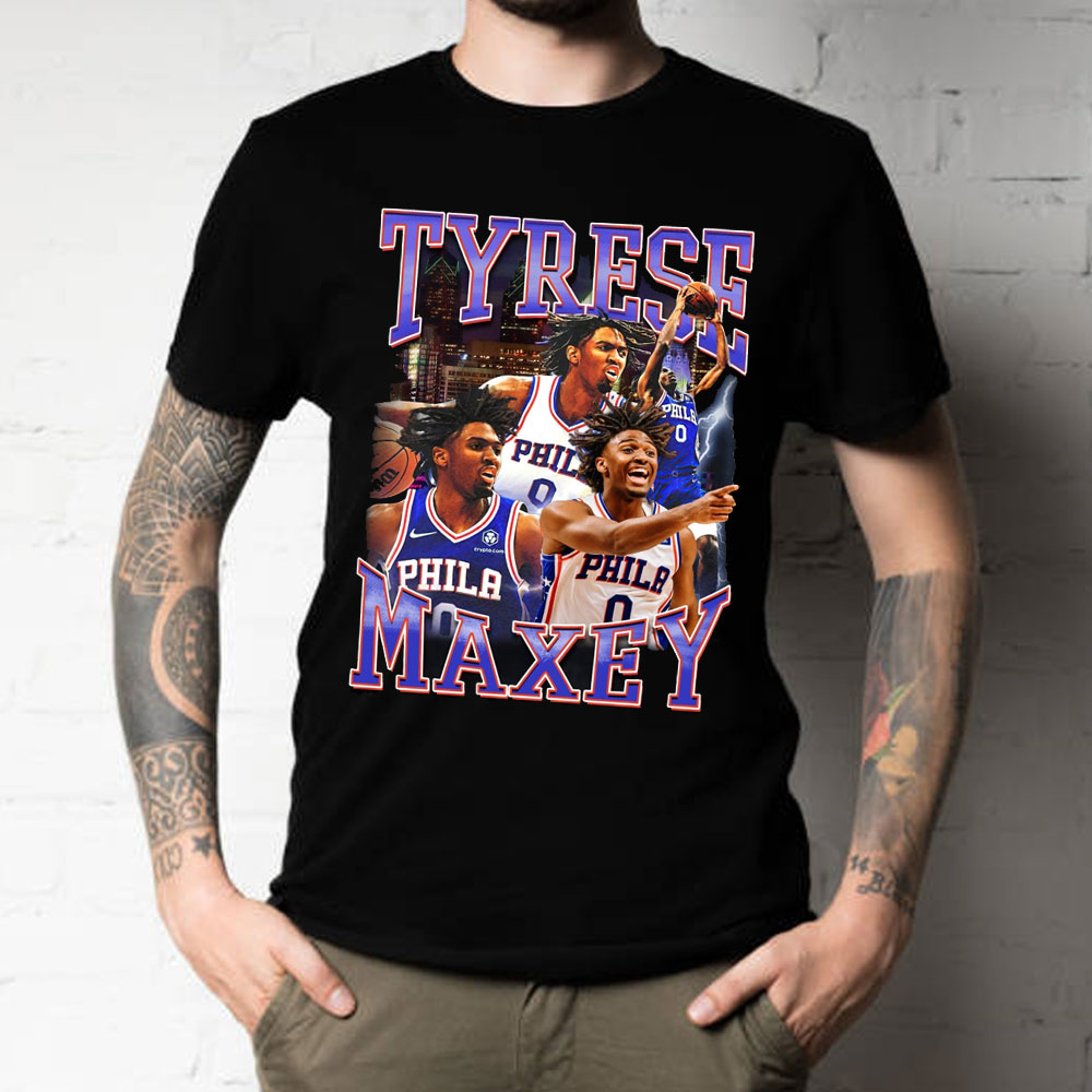 90's Vintage Tyrese Maxey Philadelphia 76ers Star Basketball Player Unisex T-Shirt 90's Vintage Tyrese Maxey Philadelphia 76ers Star Basketball Player Unisex T-Shirt