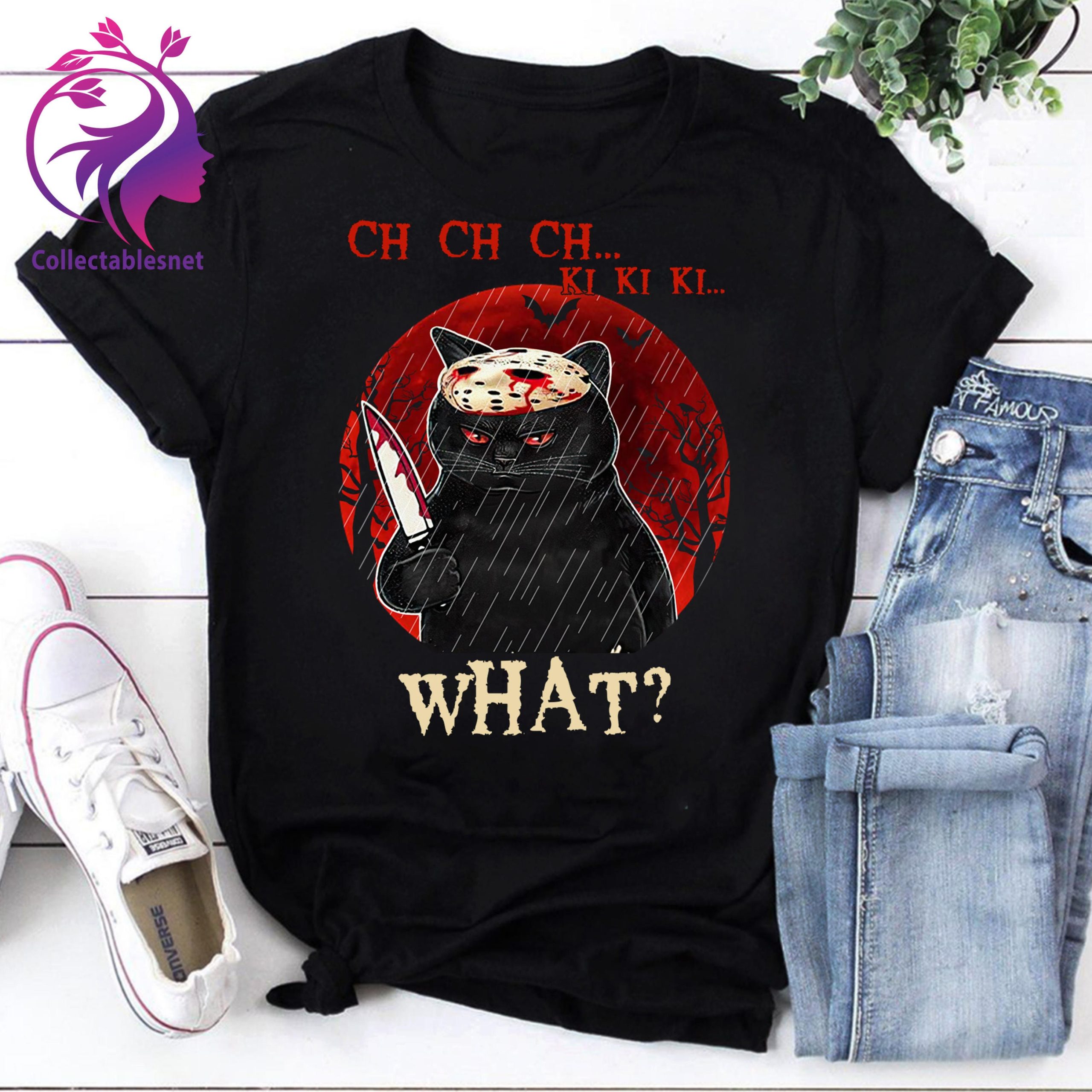Ch Ch Ch Ki Ki Ki What Friday The 13Th Black Cat Jason Voorhees Unisex T-Shirt Ch Ch Ch Ki Ki Ki What Friday The 13Th Black Cat Jason Voorhees Unisex T-Shirt