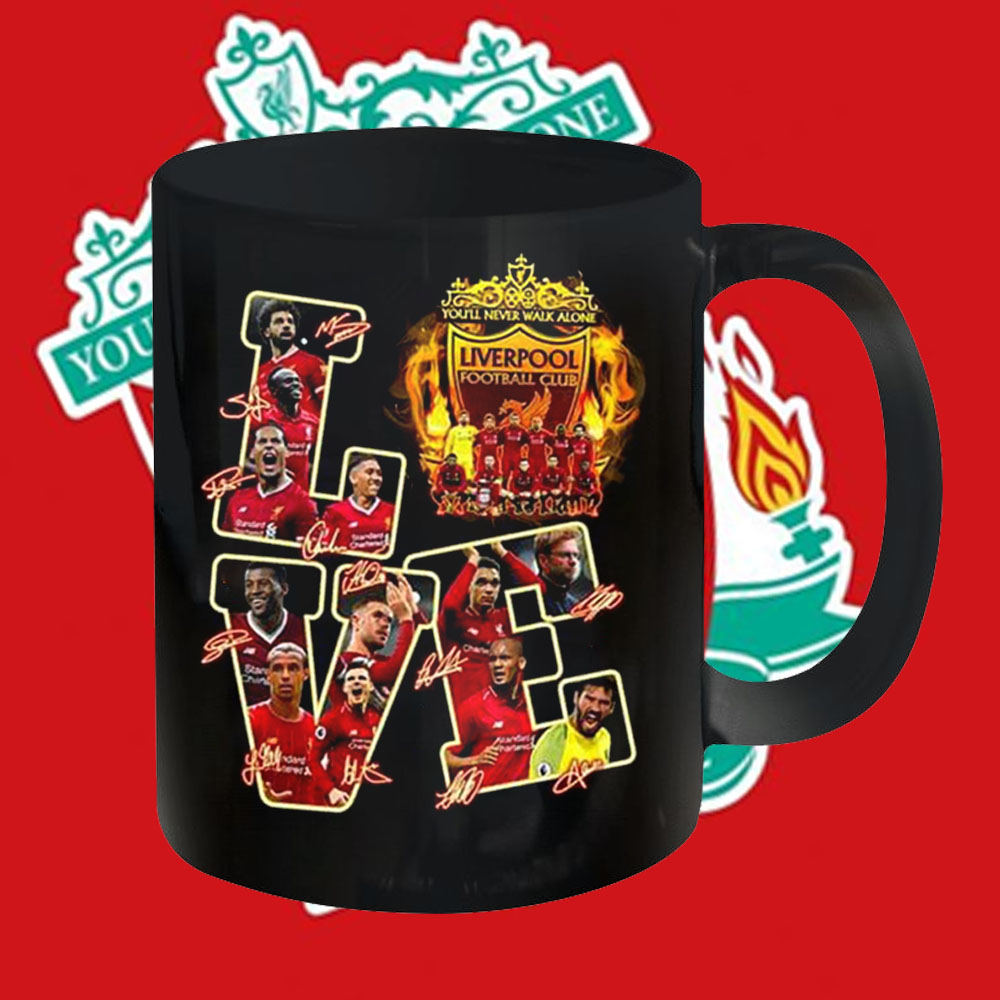 Love Liverpool Football Club Members Signatures Mug Love Liverpool Football Club Members Signatures Mug