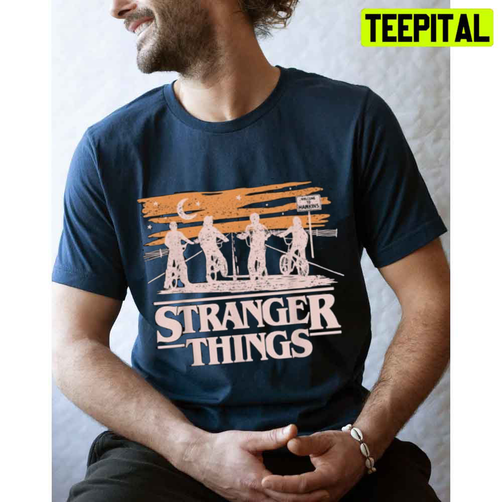 Stranger Things Movie Night Silhouettes Unisex T-Shirt Stranger Things Movie Night Silhouettes Unisex T-Shirt