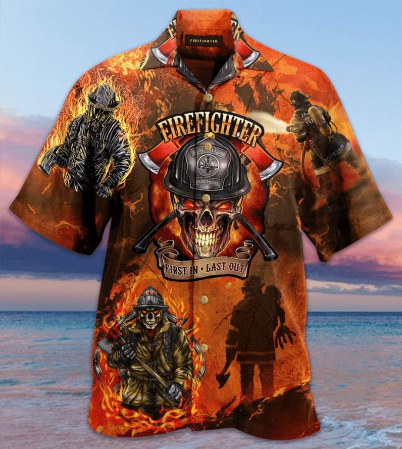 Amazing Courageous Firefighter Hawaiian Shirt HA33 Amazing Courageous Firefighter Hawaiian Shirt HA33