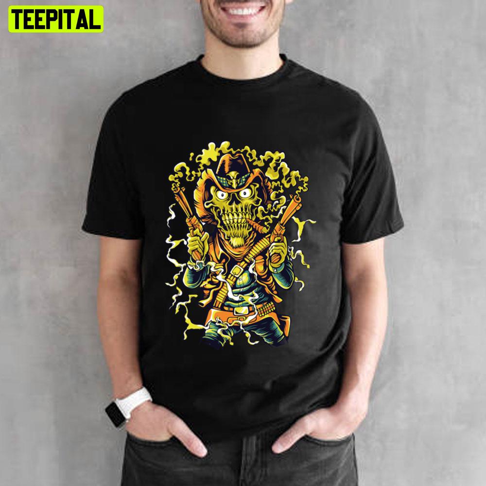 Art Cowboy Skull Unisex T-Shirt Art Cowboy Skull Unisex T-Shirt