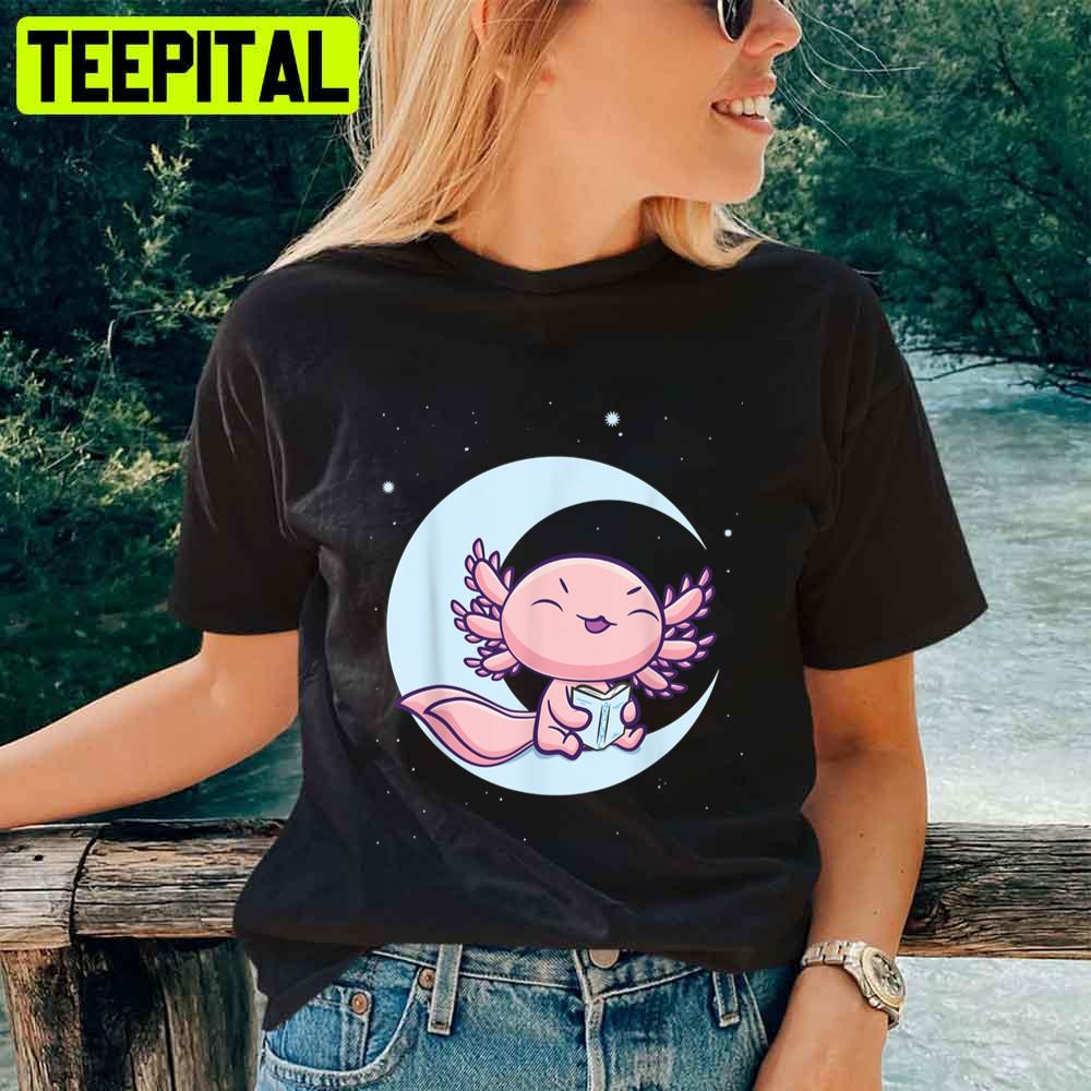 Axlootl And Book In The Moon Unisex T-Shirt Axlootl And Book In The Moon Unisex T-Shirt