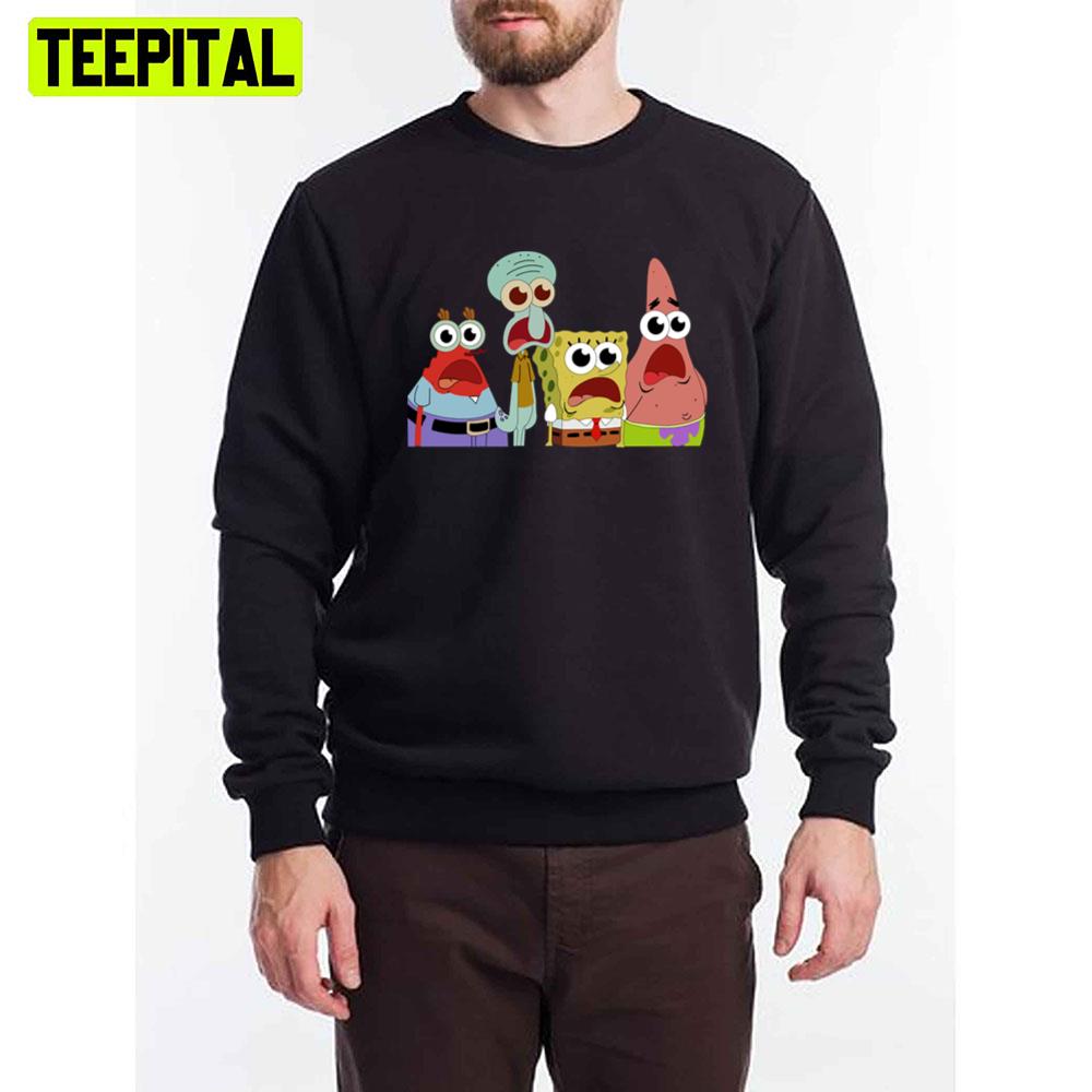 Big Eyed Spongebob Patrick Squidward And Mr. Krabs Unisex T-Shirt Big Eyed Spongebob Patrick Squidward And Mr. Krabs Unisex T-Shirt