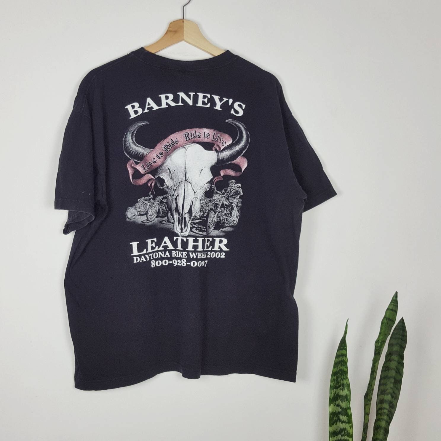 Bike Week Daytona Beach Motorcycle Harley 2002 Barney's Leather Unisex T-Shirt Bike Week Daytona Beach Motorcycle Harley 2002 Barney's Leather Unisex T-Shirt