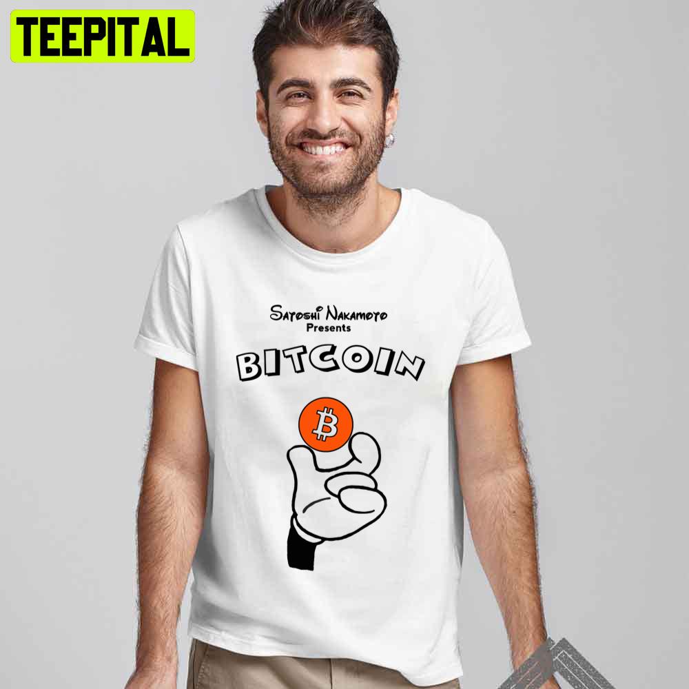 Bitcoin Mickey Hand Holding Coin Unisex T-Shirt Bitcoin Mickey Hand Holding Coin Unisex T-Shirt
