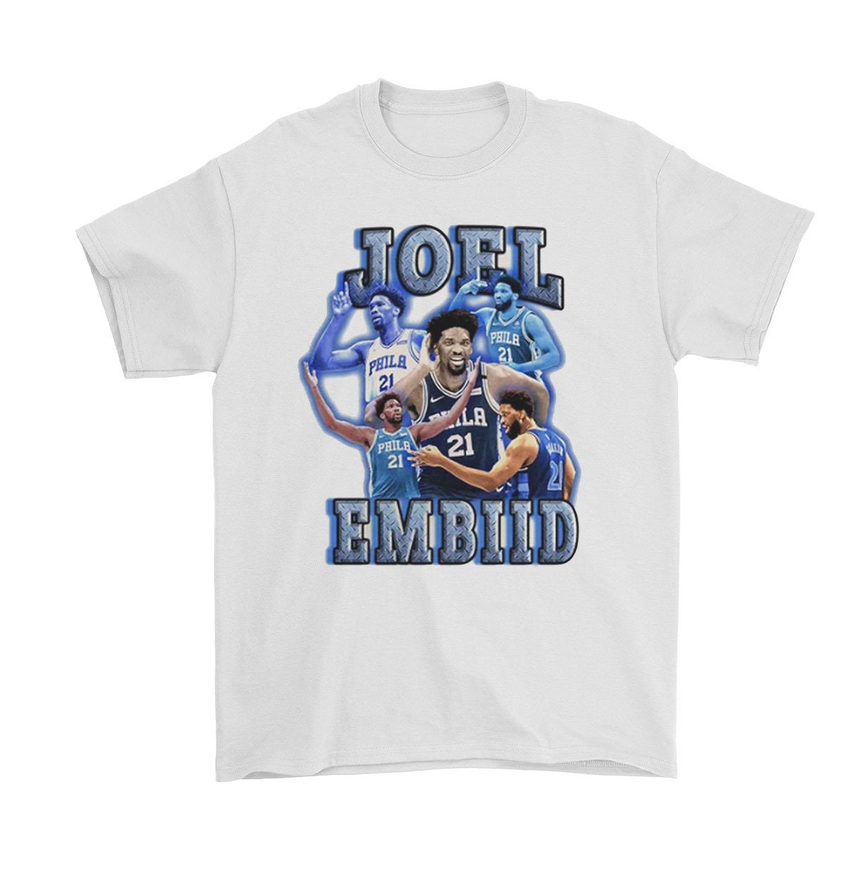 Blue Vintage Joel Embiid Philadelphia 76ers Basketball Unisex T-Shirt Blue Vintage Joel Embiid Philadelphia 76ers Basketball Unisex T-Shirt