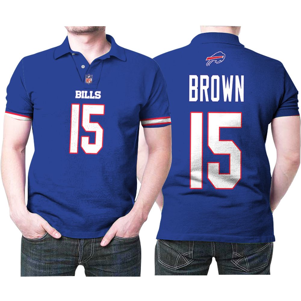 Buffalo Bills John Brown #15 Nfl Legend Player American Football Game Royal 3d Designed Allover Gift For Bills Fans Polo Shirt Buffalo Bills John Brown #15 Nfl Legend Player American Football Game Royal 3d Designed Allover Gift For Bills Fans Polo Shirt