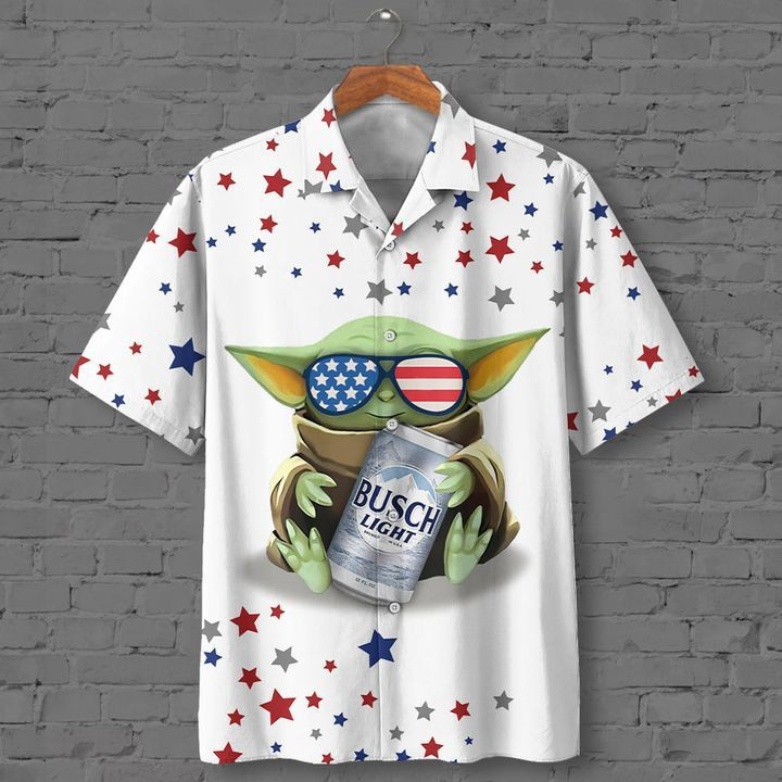 Busch Light Beer Baby Yoda Hawaiian Shirt PK12 Busch Light Beer Baby Yoda Hawaiian Shirt PK12