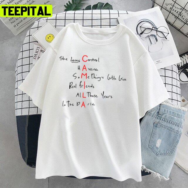 Camila Songs Handwriting Camila Cabello Unisex T-Shirt Camila Songs Handwriting Camila Cabello Unisex T-Shirt