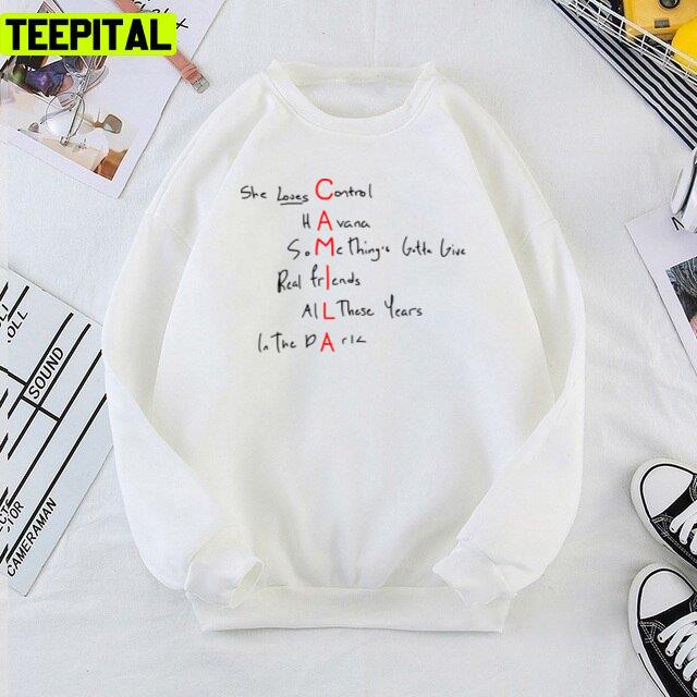 Camila Songs Handwriting Camila Cabello Unisex T-Shirt Camila Songs Handwriting Camila Cabello Unisex T-Shirt