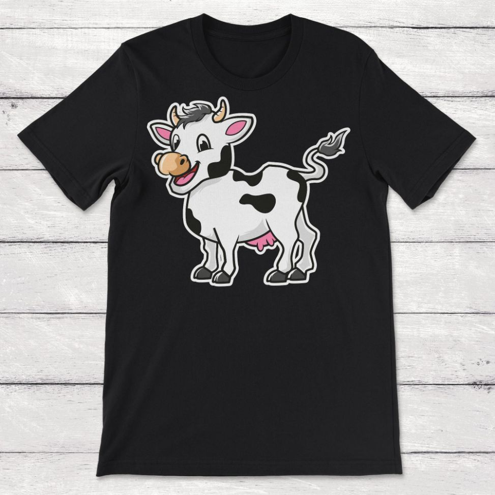 Cartoon Cow Illustration Unisex T-Shirt Cartoon Cow Illustration Unisex T-Shirt
