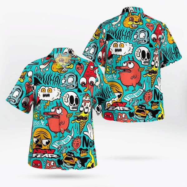 Cartoon Monster Hawaiian Shirt 1 PK12 Cartoon Monster Hawaiian Shirt 1 PK12
