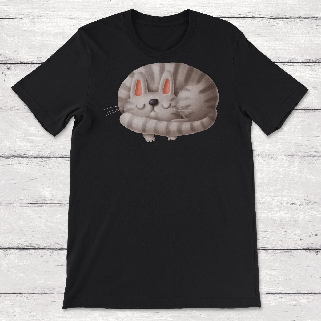 Cat Graphic Napping Cat Clipart Unisex T-Shirt Cat Graphic Napping Cat Clipart Unisex T-Shirt