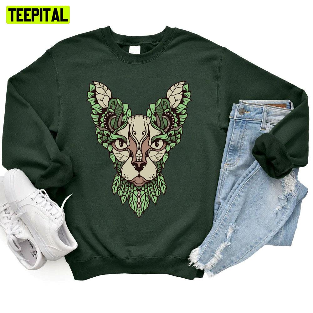 Cat In Green Lotus Tattoo Unisex T-Shirt Cat In Green Lotus Tattoo Unisex T-Shirt