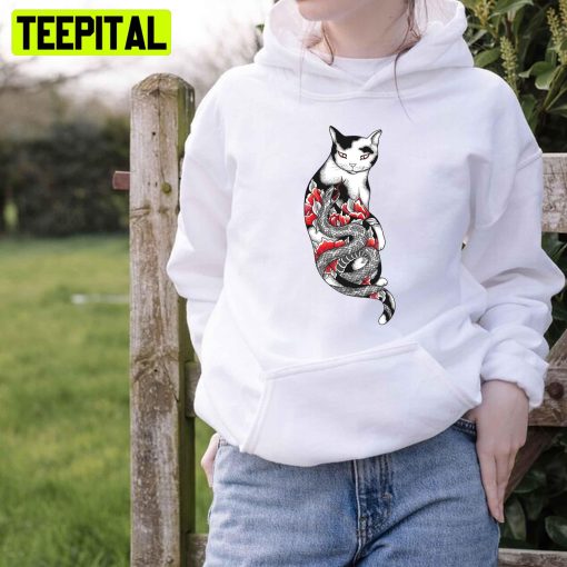 Cat In Grey Snake Tattoo Unisex T-Shirt