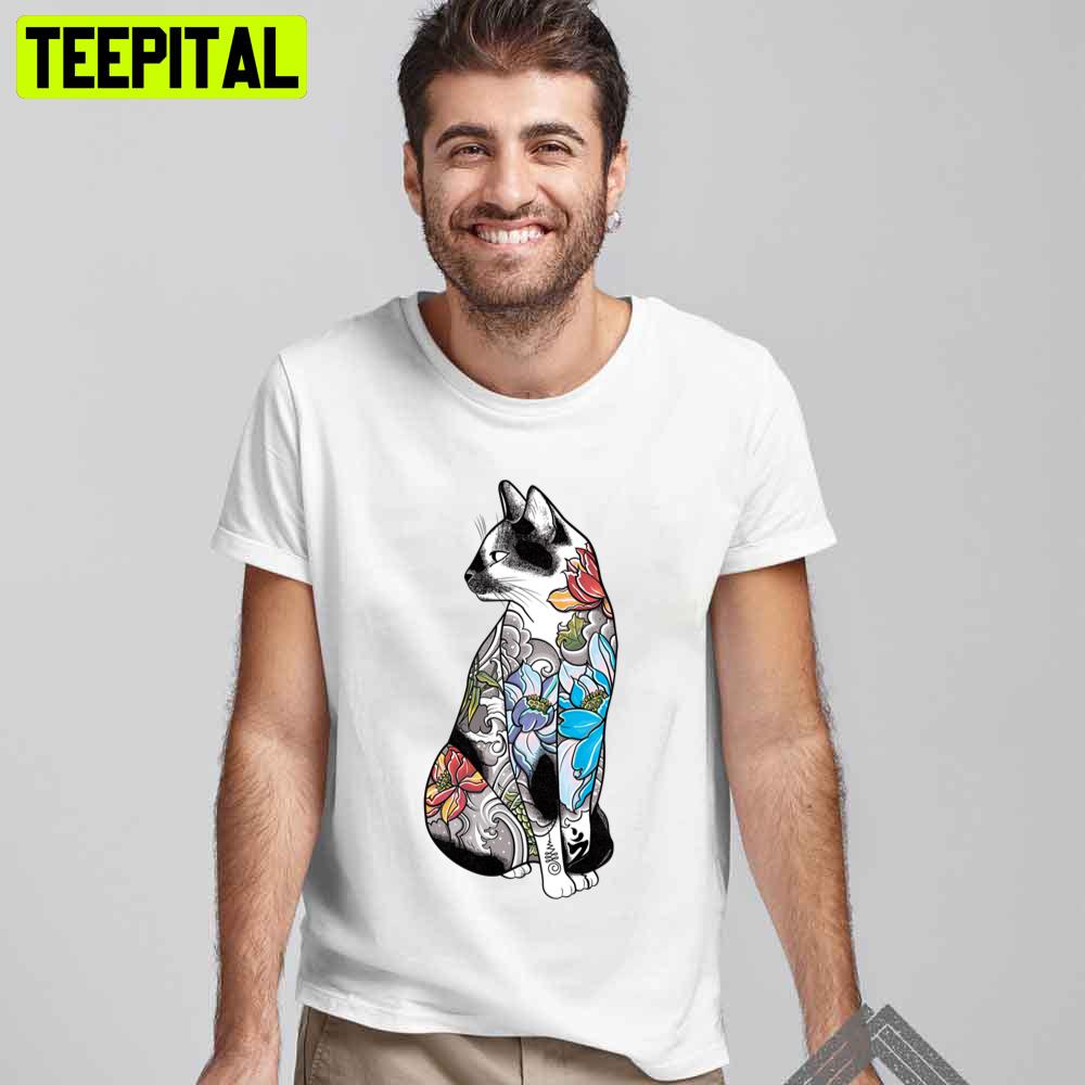Cat In Lotus Tattoo Unisex T-Shirt Cat In Lotus Tattoo Unisex T-Shirt