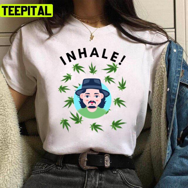 Chibi Inhale Johnny Depp Green Weed Unisex T-Shirt Chibi Inhale Johnny Depp Green Weed Unisex T-Shirt