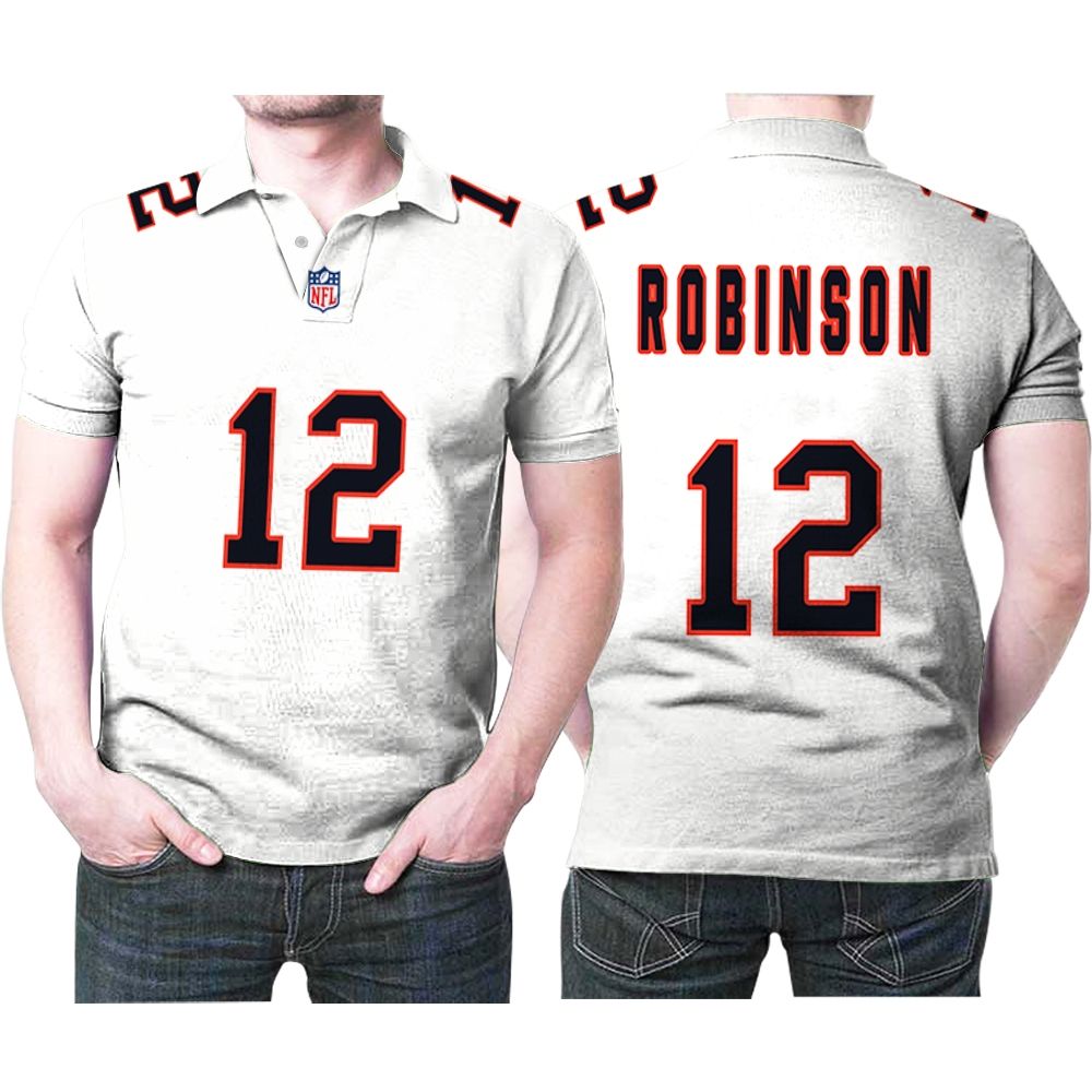 Chicago Bears Allen Robinson #12 Great Player Nfl American Football Team Custom Game White 3d Designed Allover Gift For Bears Fans Polo Shirt Chicago Bears Allen Robinson #12 Great Player Nfl American Football Team Custom Game White 3d Designed Allover Gift For Bears Fans Polo Shirt