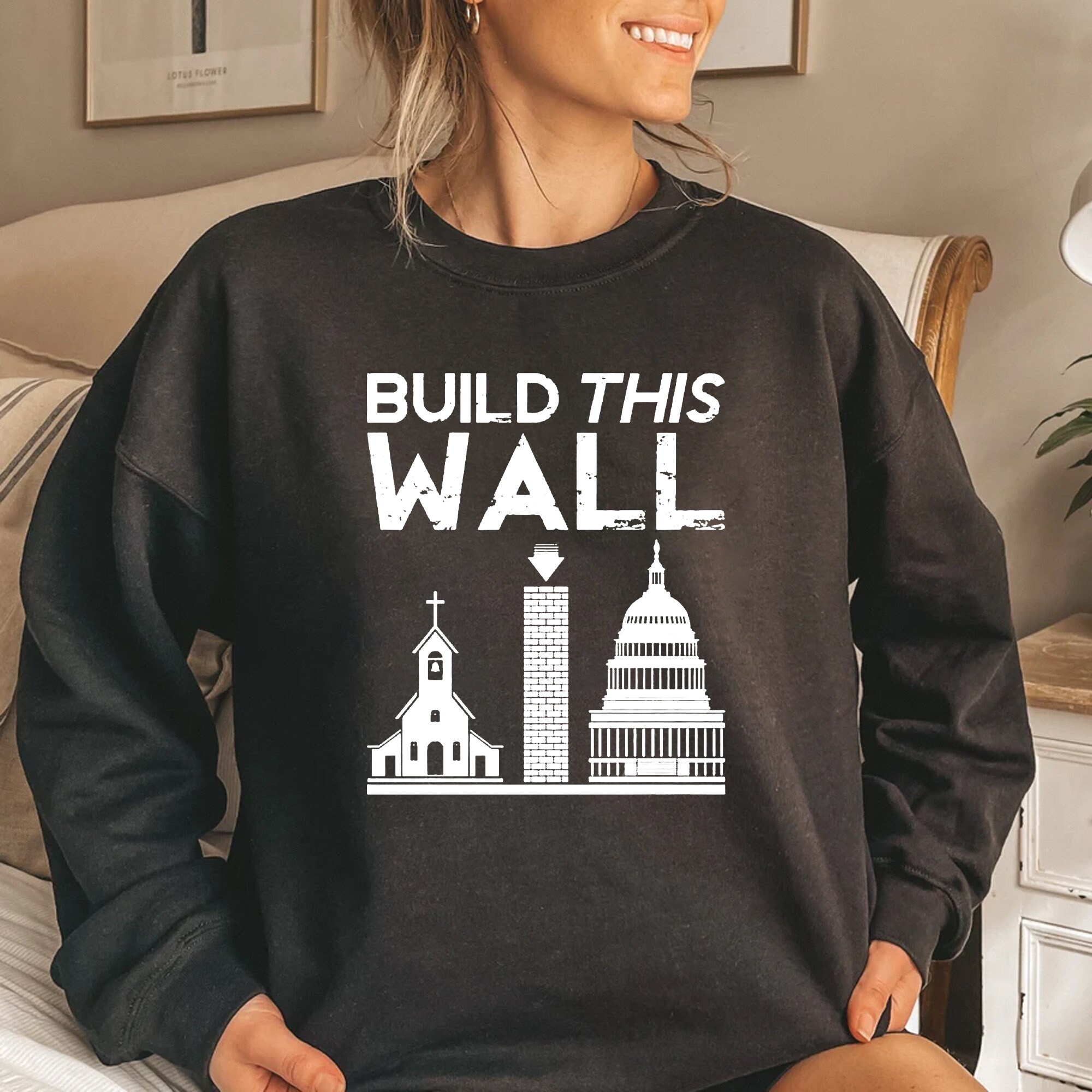 Church And State Build This Wall Unisex T-Shirt Church And State Build This Wall Unisex T-Shirt