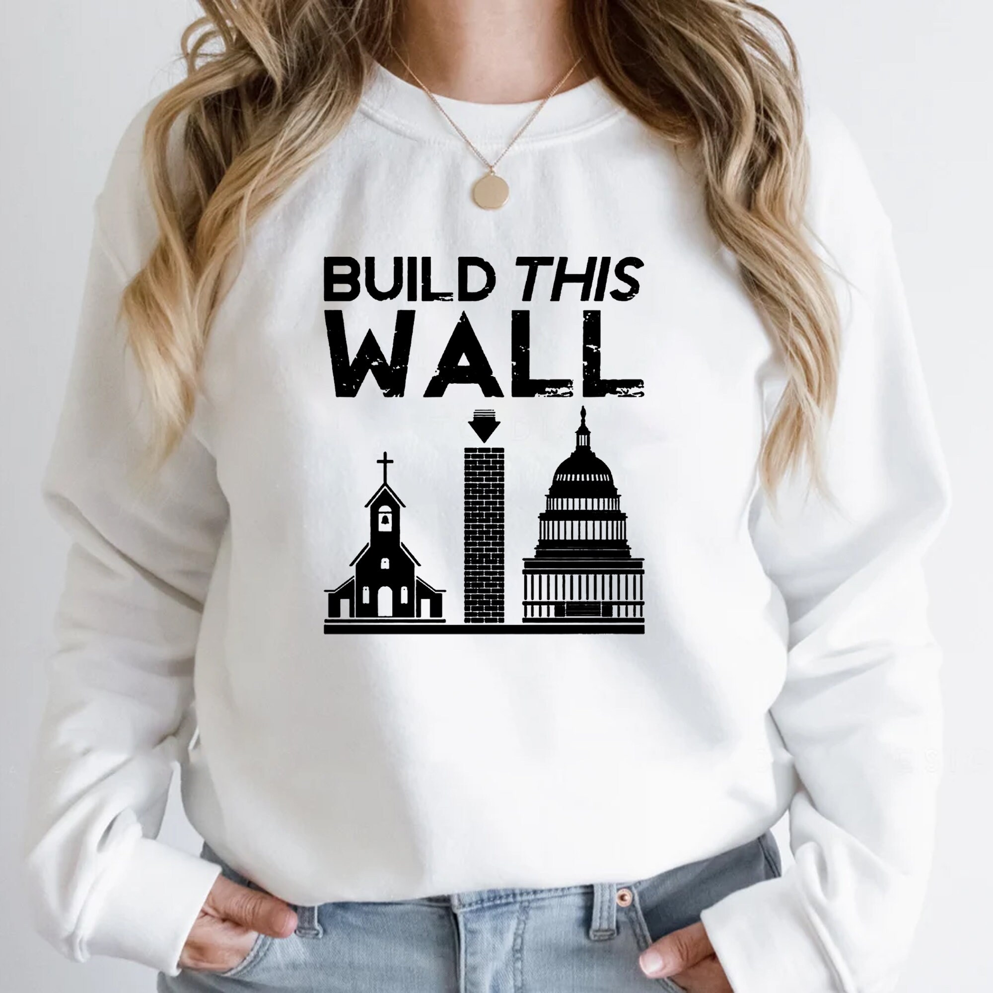 Church And State Build This Wall Unisex T-Shirt Church And State Build This Wall Unisex T-Shirt