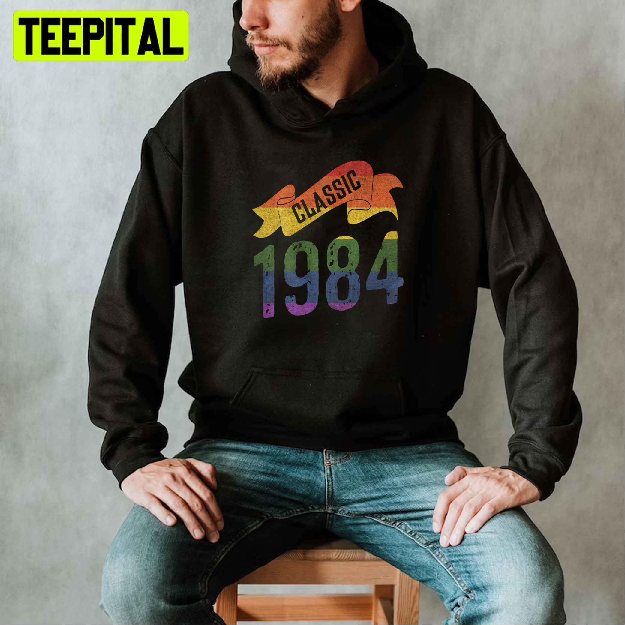 Classic 1984 Rainbow Colors Unisex T-Shirt Classic 1984 Rainbow Colors Unisex T-Shirt