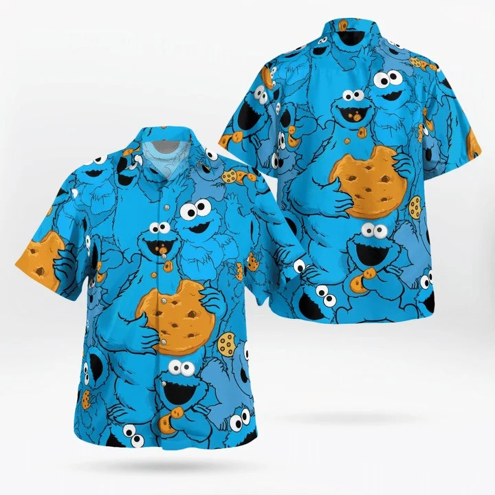 Cookie monster muppets tropical hawaiian shirt Cookie monster muppets tropical hawaiian shirt