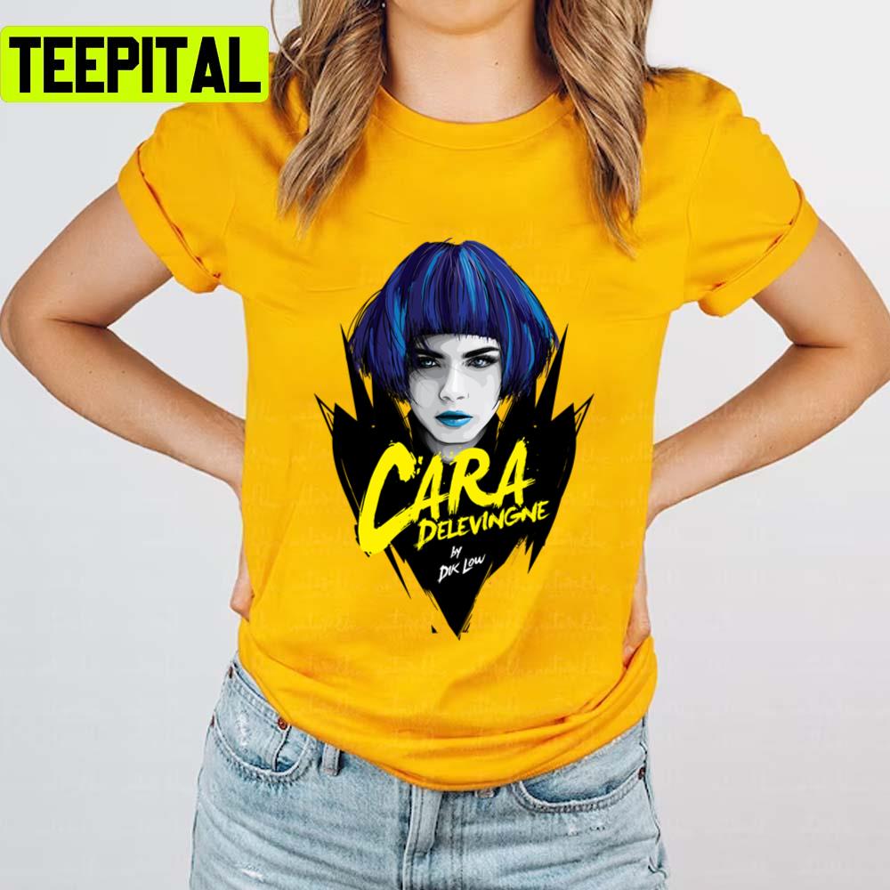 Cool Portrait Of Cara Delevingne Design Unisex T-Shirt Cool Portrait Of Cara Delevingne Design Unisex T-Shirt