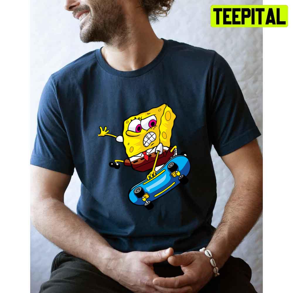 Cool Skating Sponge Bob Unisex T-Shirt Cool Skating Sponge Bob Unisex T-Shirt